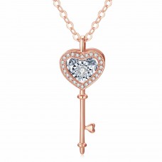 愛的鑰匙 - 18K玫瑰金鑽石套鏈